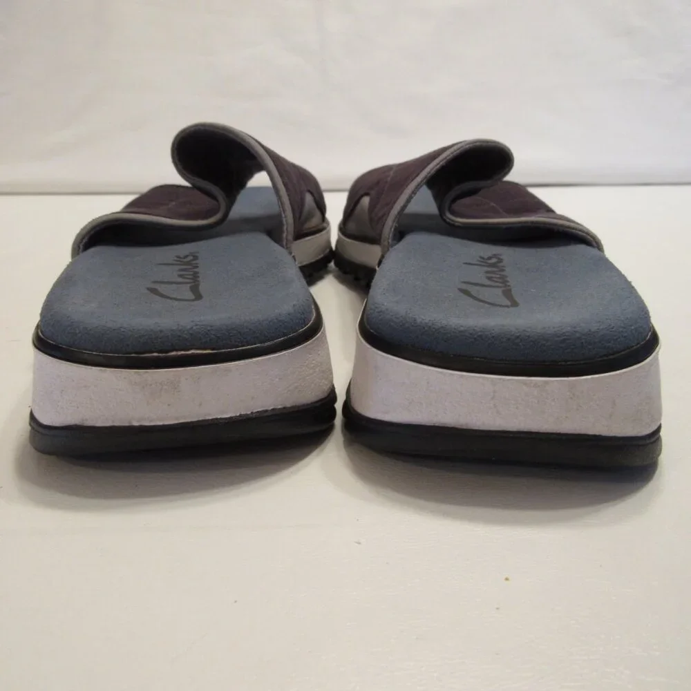 Clarks Navy Blue Slip On Sueded Canvas Sandals Size 8M